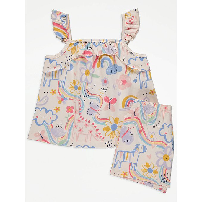 Bộ bé gái hoa lá George UK