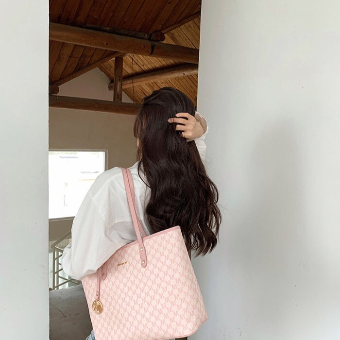 Túi Tote Đeo Vai Sức Chứa Lớn Họa Tiết Hoa Anh Đào miocra koly Thời Trang Mùa Hè.