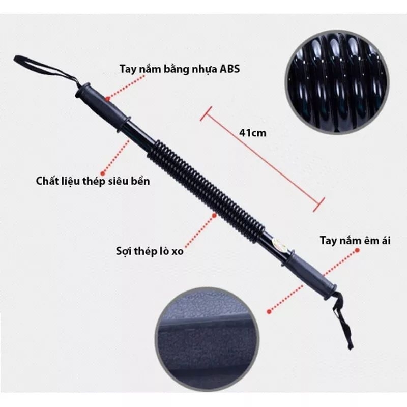 Thanh lò xo tập cơ tay 20kg,30kg,40kg,50kg,70kg,70kg,80kg