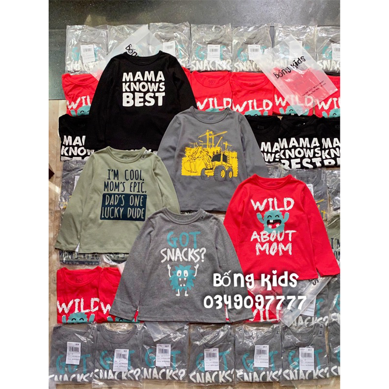 Áo Thu Bé Trai & Bé Gái In Hình Place