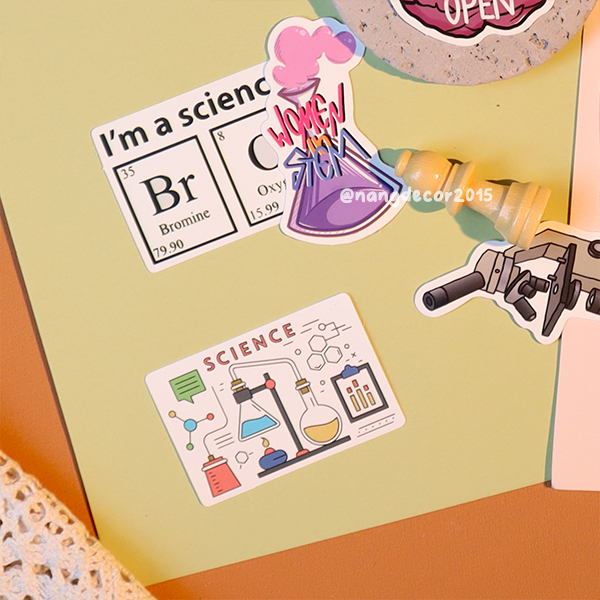 Sticker chống thấm nước | Chemistry of Loves | dán mũ bảo hiểm,laptop, ly bình giữ nhiệt họa tiết dễ thương | Nắng Decor
