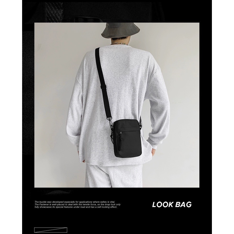 Túi Đeo Chéo Basic 🎒 FREESHIP🎒Túi Đeo Chéo Đẹp Xưởng SX_Màu Đen