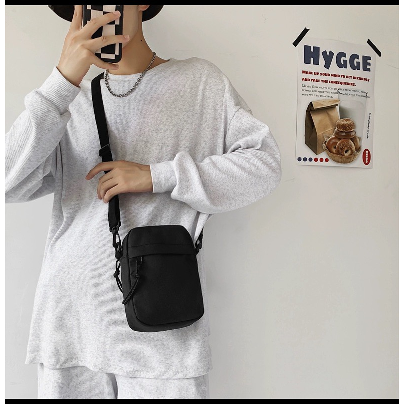 Túi Đeo Chéo Basic 🎒 FREESHIP🎒Túi Đeo Chéo Đẹp Xưởng SX_Màu Đen
