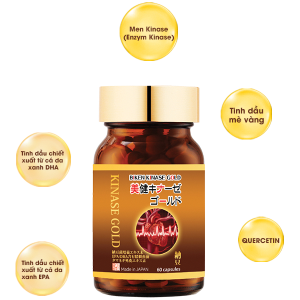 Viên Uống Biken Kinase Gold Giúp Ngăn Ngừa Các Triệu Chứng Đột Quỵ
