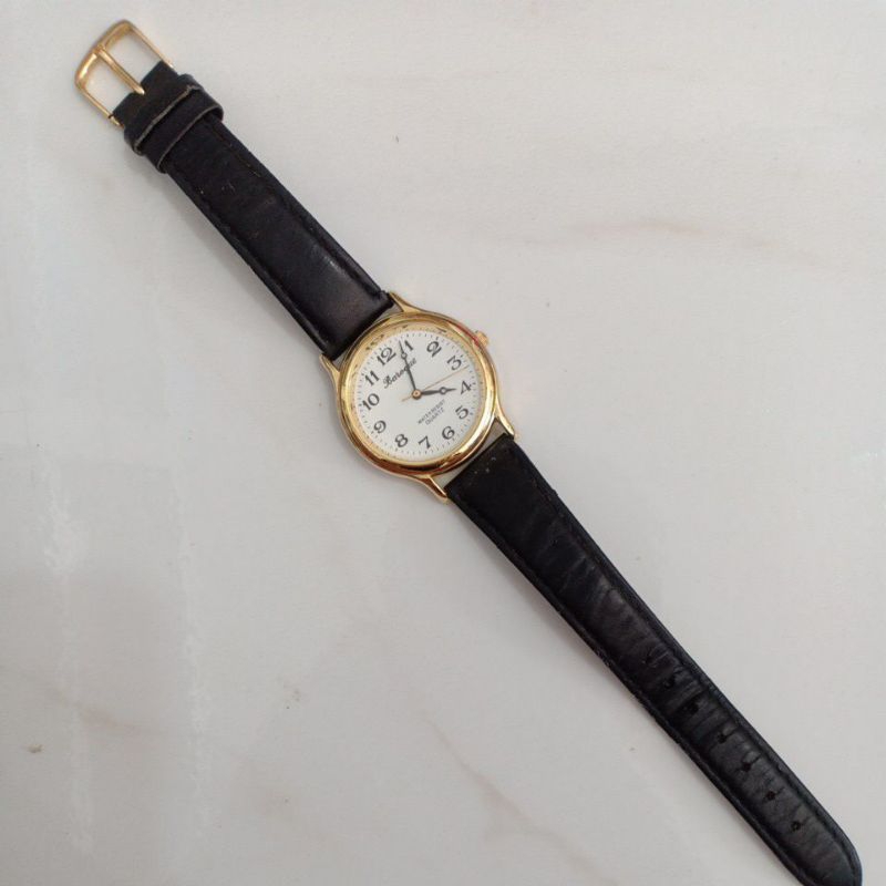 Đồng hồ nam nữ si nhật hiệu BAROQUE dây da mạ vàng phù hợp nam tay nhỏ với nữ tay to