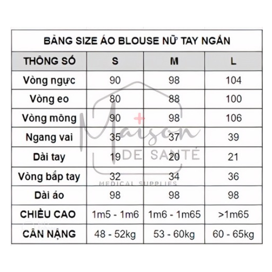 Áo Blouse Nữ Cơ Bản Tay Ngắn Cao Cấp -  Đồng Phục Bác Sĩ, Dược Sĩ - LISA Maison de Santé