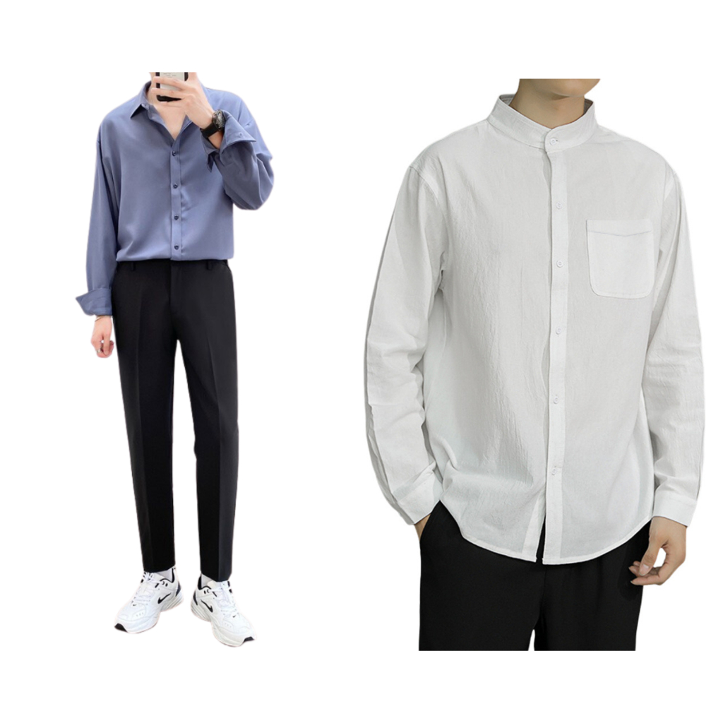 Quần âu nam tặng áo sơ mi cổ tàu