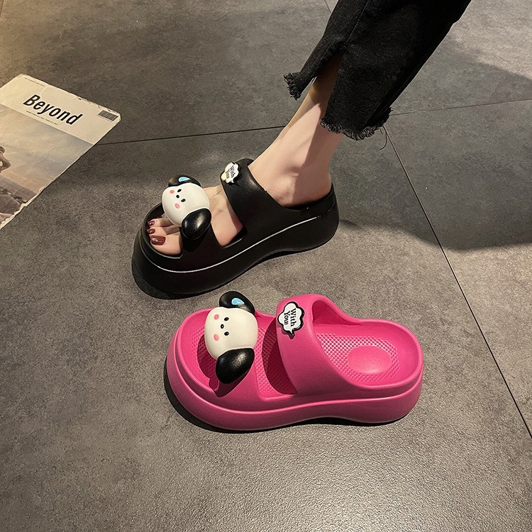 Dép bánh mì 2 quai độn đế 7cm hình cún- TĂNG 1 SIZE