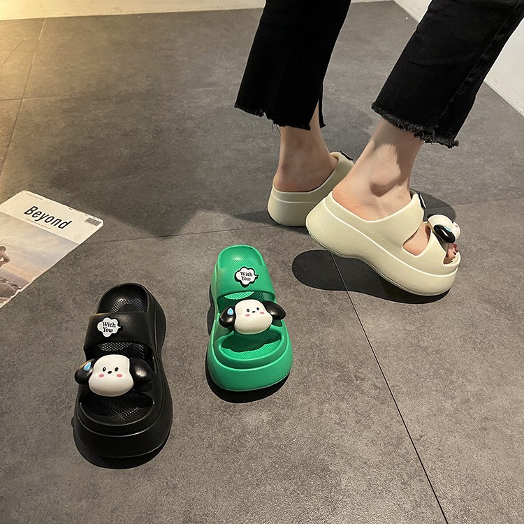 Dép bánh mì 2 quai độn đế 7cm hình cún- TĂNG 1 SIZE