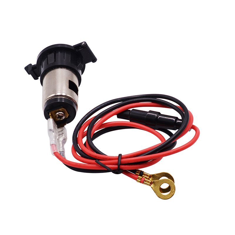 Đầu cắm tẩu sạc xe máy 12-24V  dây 60cm và cầu chì bảo vệ