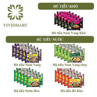 [SET 10 GÓI] - ACECOOK - Hủ tiếu Nhịp Sống 5 vị: hủ tíu nam vang, nam vang CHAY, nam vang khô, bò kho và sườn heo