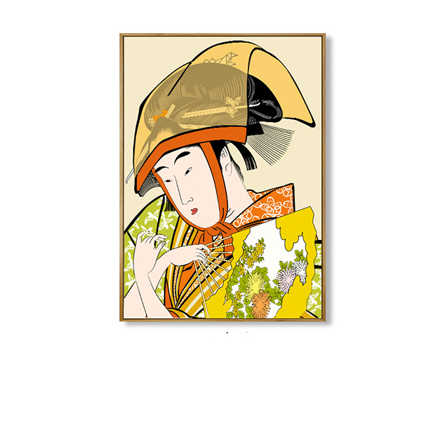 Tranh cô gái kimono Nhật bản treo tường trang trí decor nhà hàng quán ăn phong cách nhật chất liệu vải canvas cao cấp