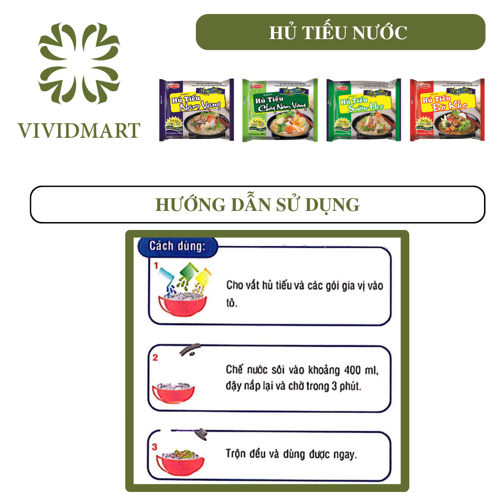 - ACECOOK - Hủ tiếu Nhịp Sống 5 vị: hủ tíu nam vang, nam vang CHAY, nam vang khô, bò kho và sườn heo