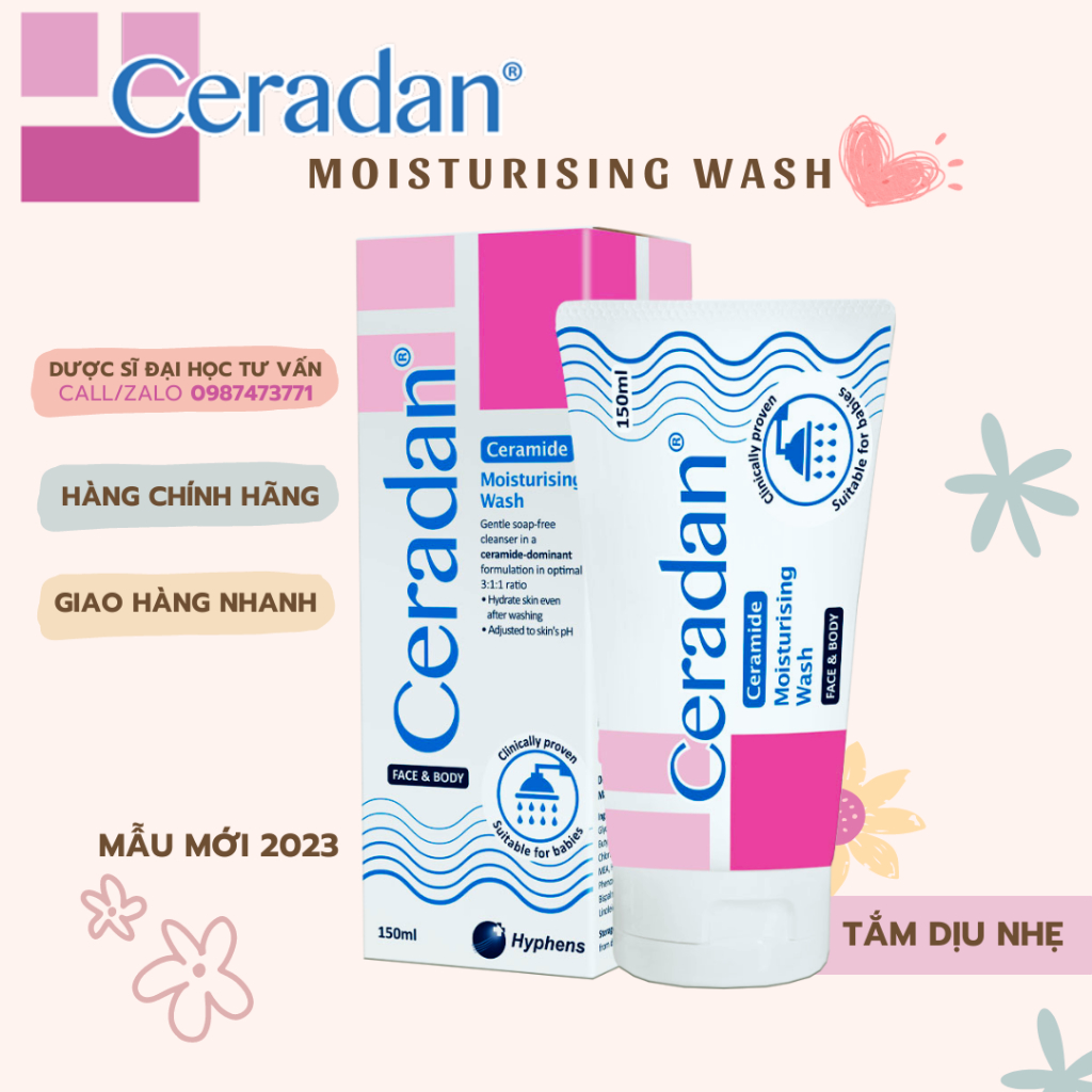 Sữa Tắm Dịu Nhẹ Cho Da Khô, Dị Ứng Ceradan® Wash-Không chỉ làm sạch mà là phục hồi hàng rào bảo vệ da, giàu ceramide
