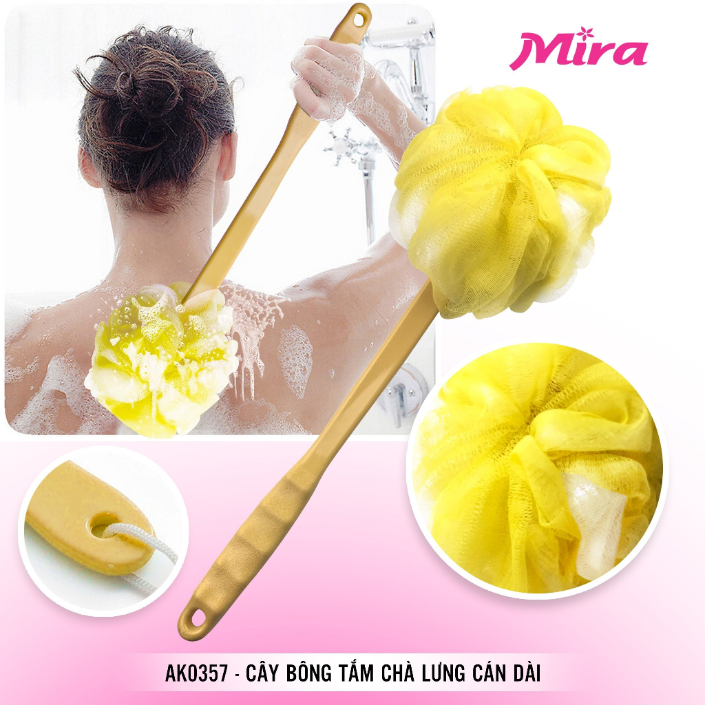 Cây bông tắm chà lưng cán dài AK0357