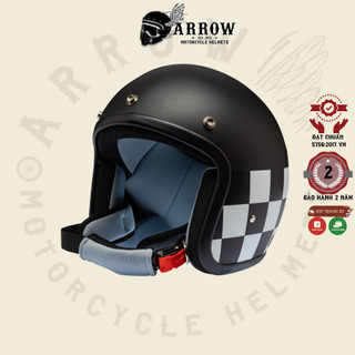 Mũ bảo hiểm 3/4 Raws arrow shop LB tem thời trang cute đi phượt