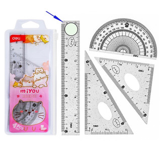 Bộ thước kẻ học sinh 4 món deli h657 dụng cụ học sinh văn phòng phẩm