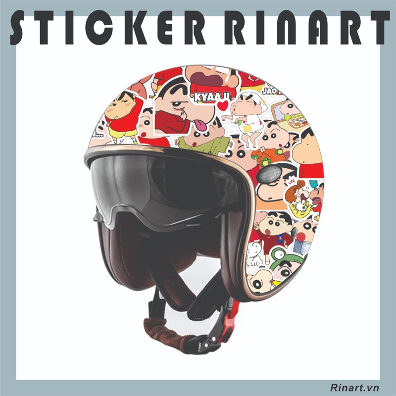 Bộ 200 sticker Shin cậu bé bút chì siêu cute dùng để trang trí điện thoại di động/ván trượt/vali không để lại dấu keo