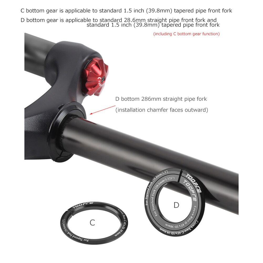 Chêm Cổ Phuộc Xe Đạp Toopre Cho Cổ To/ Cổ Nhỏ Từ 28.6 đến 1.5 Inch Góc 45 Độ Chất Liệu Nhôm Dành Cho Sứa Chữa Xe Đạp