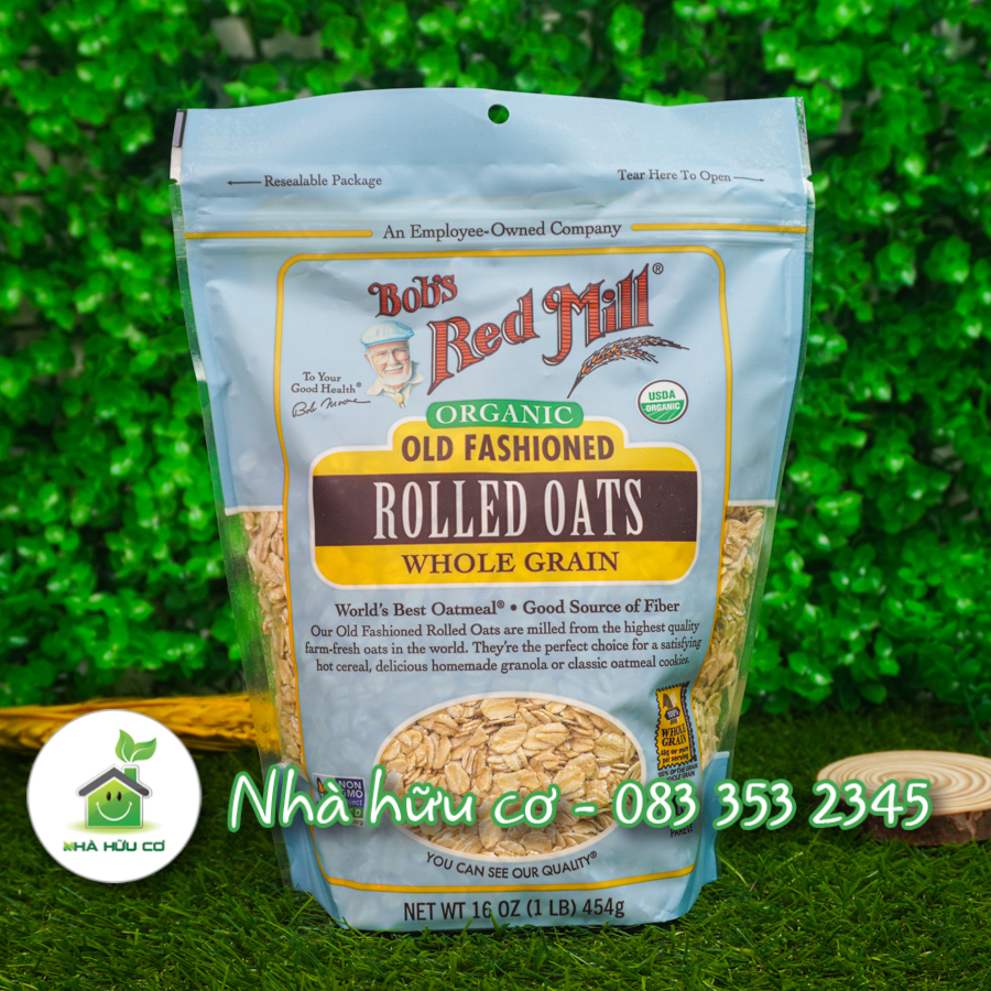 Yến mạch hữu cơ cán vừa BOB'S RED MILL 454g/100g - Date: 12/2024 - Nhà Hữu Cơ