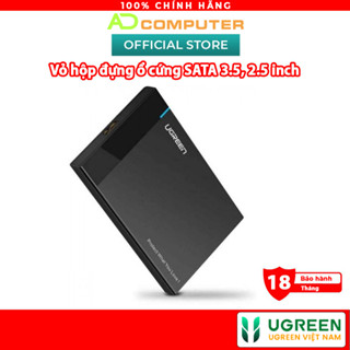 Hộp đựng ổ cứng 2.5 inch SSD, HDD hỗ trợ 6TB,chuẩn SATA UGREEN US221 vỏ nhựa ABS - Hàng phân phối chính hãng