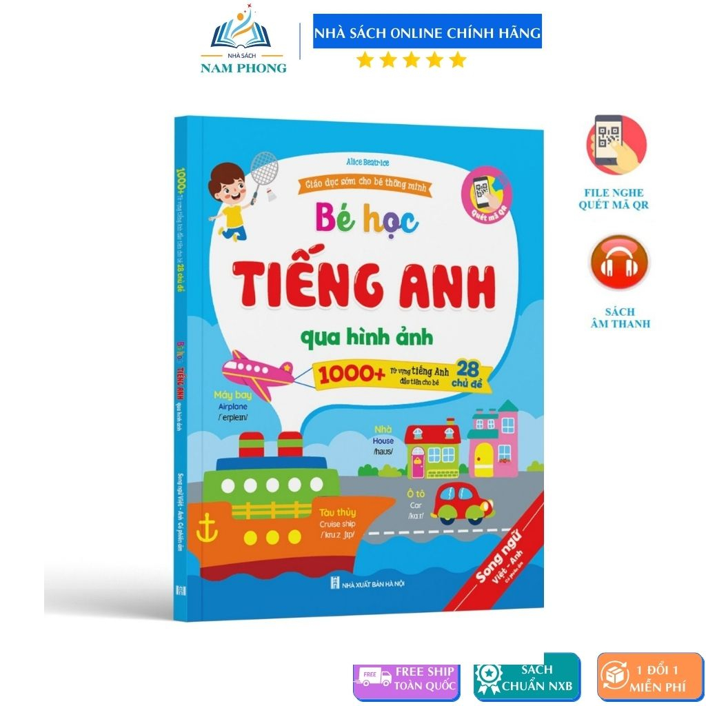 Sách - Bé Học Tiếng Anh Qua Hình Ảnh - 1000+ Từ Vựng Tiếng Anh Đầu Tiên Cho Bé - Quét Mã QR Nghe Đọc