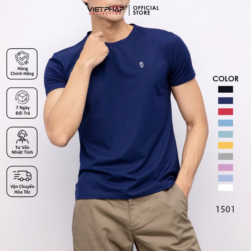 Áo Thun T-Shirt Cao Cấp VIỆT PHÁP / Form Body- Chất liệu cotton co dãn thấm hút mồ hồi tốt 1501