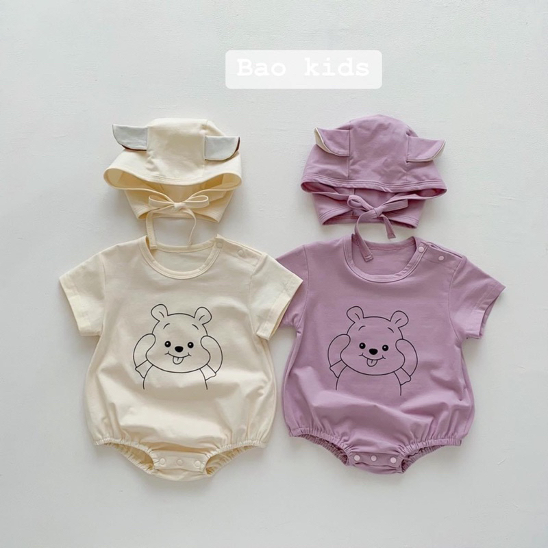 Body Chíp + Mũ Cotton chất thun lạnh siêu mát cho bé từ  0-12 tháng