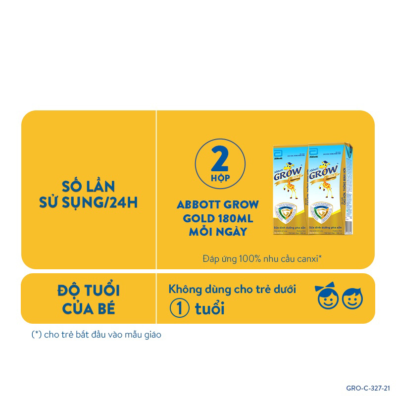 Thùng 48 hộp Sữa nước Abbott Grow Gold 180ml/ hộp