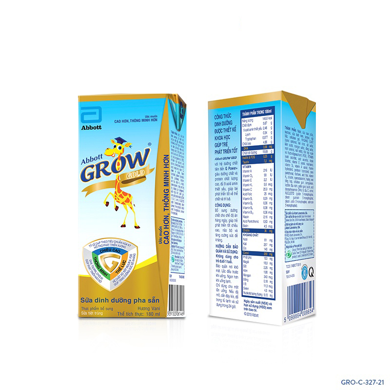 Thùng 48 hộp Sữa nước Abbott Grow Gold 180ml/ hộp