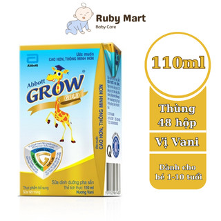 [ Date T1/25 ]Sữa Bột Pha Sẵn ABBOTT Grow Gold vani Thùng 48 Hộp 110ml