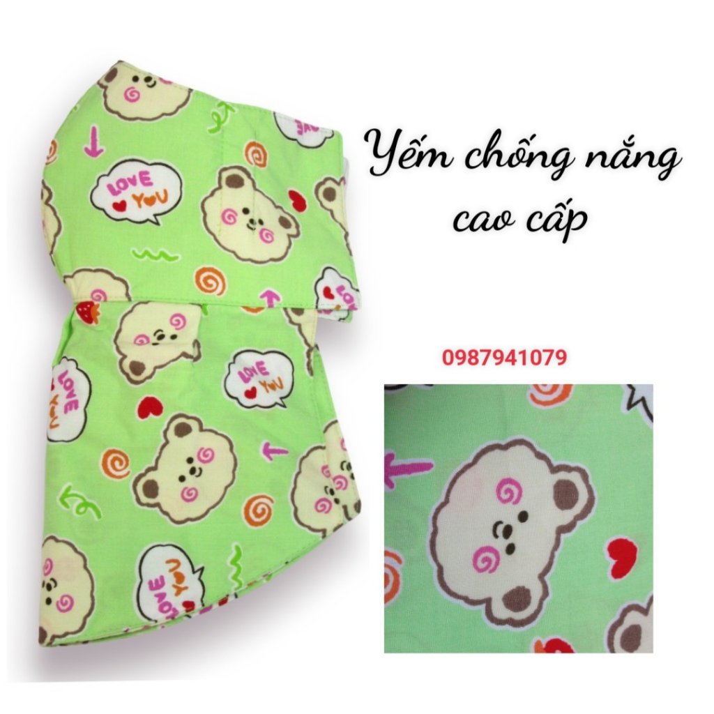 Khẩu trang, Khẩu trang chống nắng có yếm che nắng, chống tia UV hiệu quả, họa tiết hình thú ngộ nghĩnh