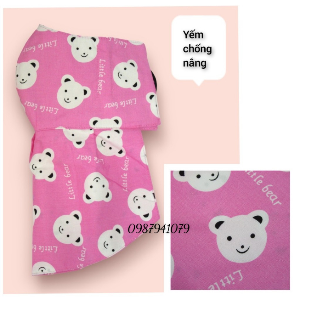 Khẩu trang, Khẩu trang chống nắng có yếm che nắng, chống tia UV hiệu quả, họa tiết hình thú ngộ nghĩnh