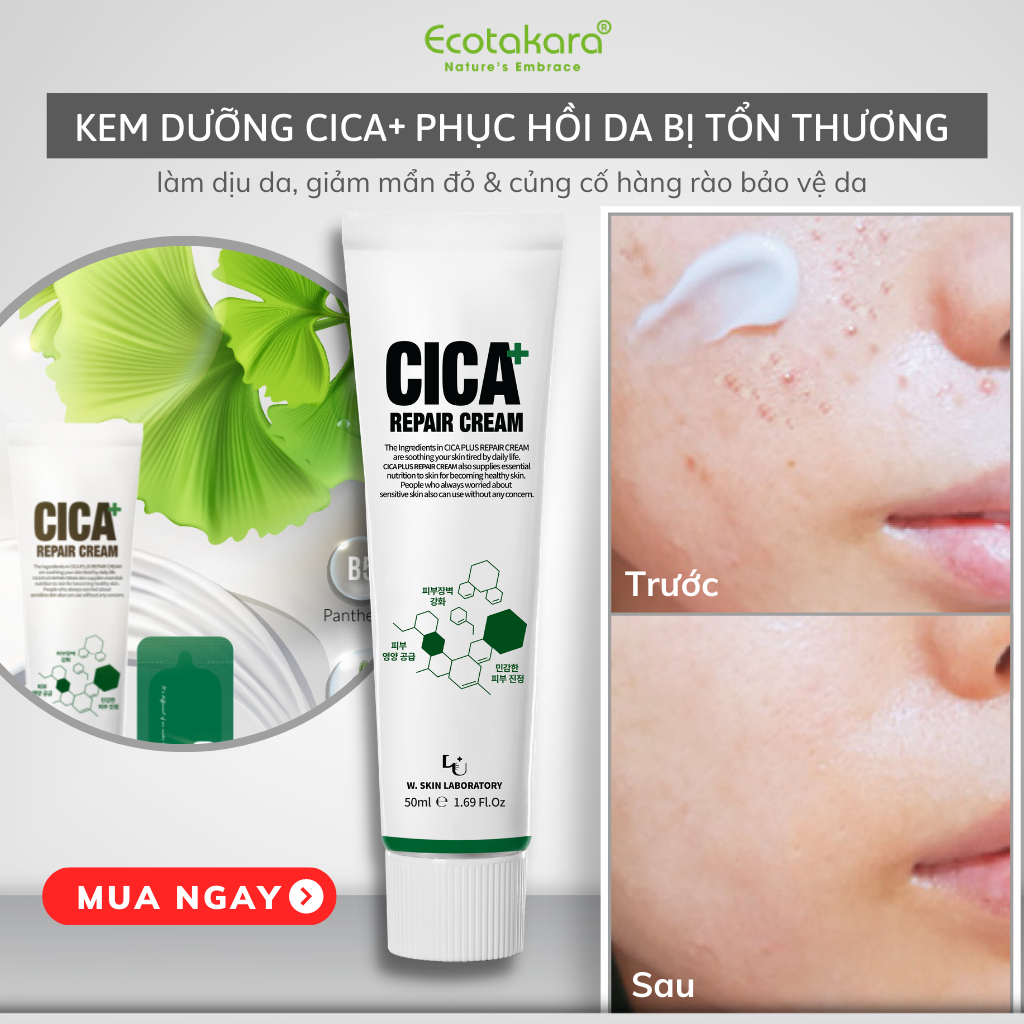 Kem dưỡng phục hồi da CICA+ REPAIR CREAM (50ml) giảm thâm mụn, giảm mẩn đỏ date 6/24