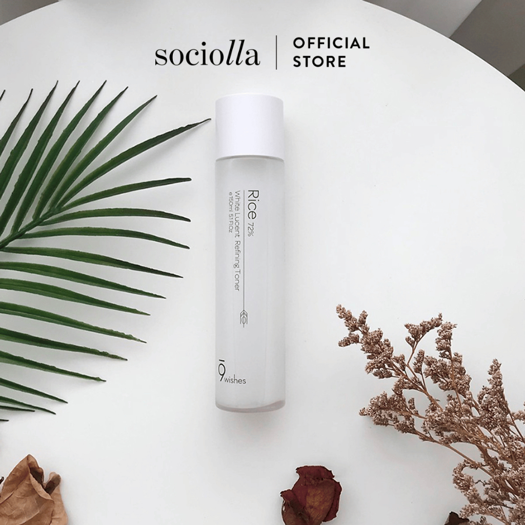 Nước Hoa Hồng Rice 72% 9 Wishes White Lucent Refining Toner 150ml