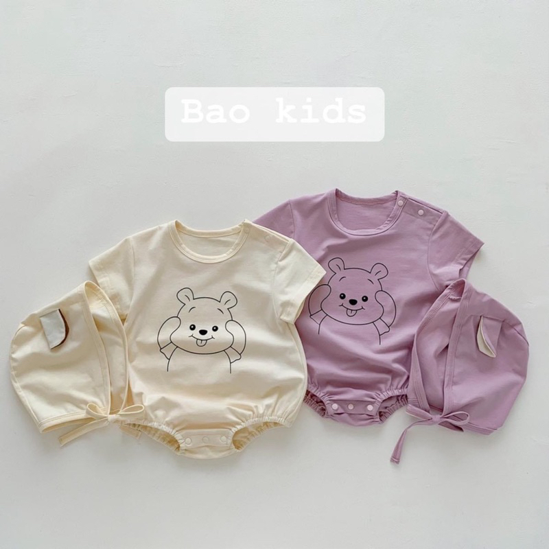 Body Chíp + Mũ Cotton chất thun lạnh siêu mát cho bé từ  0-12 tháng