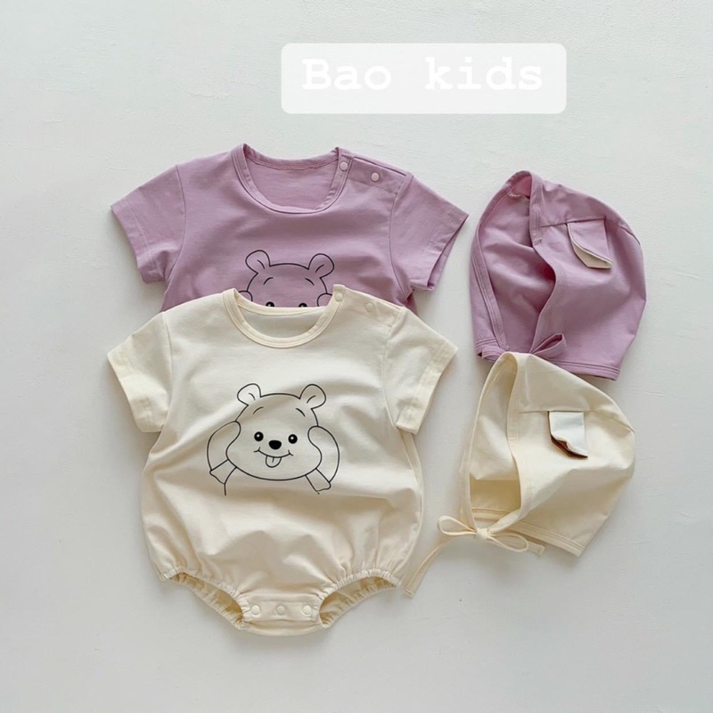 Body Chíp + Mũ Cotton chất thun lạnh siêu mát cho bé từ  0-12 tháng
