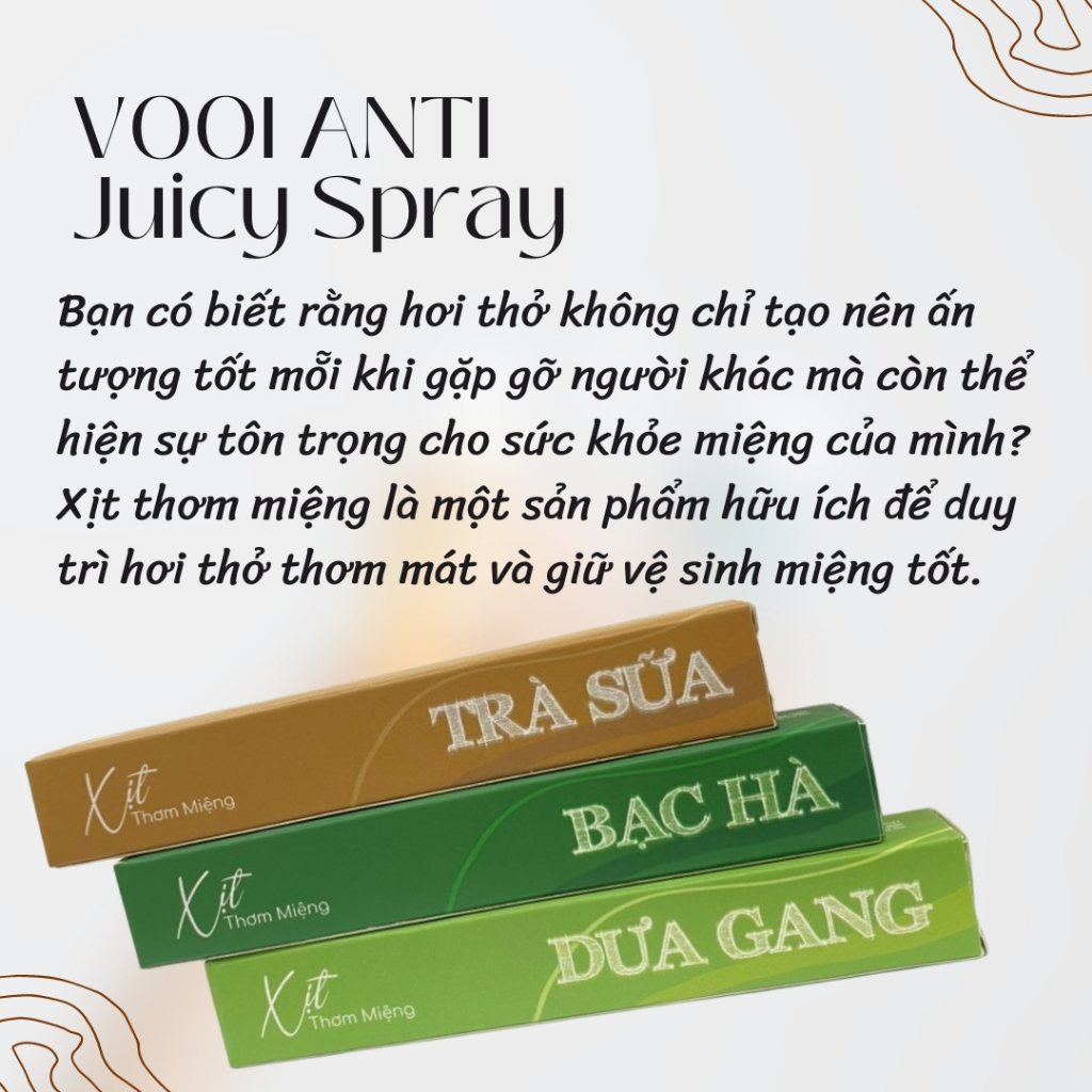 Xịt thơm miệng Voovi Juicy Spray hơi thở thơm mát hương trái cây 10ml