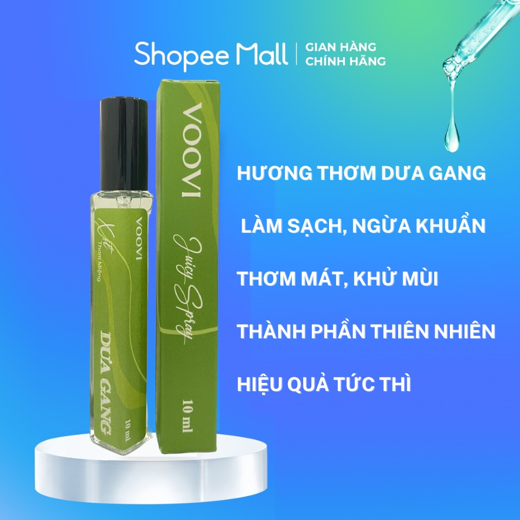 Xịt thơm miệng Voovi Juicy Spray hơi thở thơm mát hương trái cây 10ml