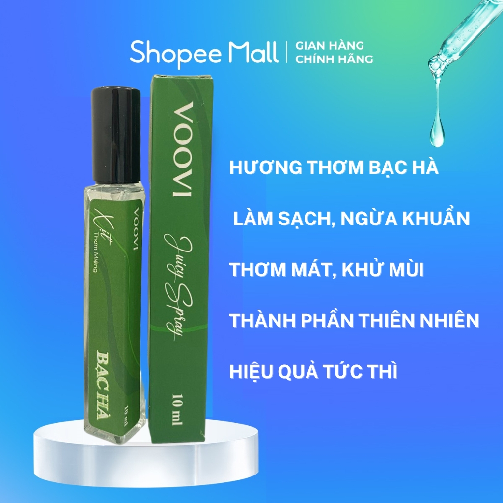 Xịt thơm miệng Voovi Juicy Spray hơi thở thơm mát hương trái cây 10ml