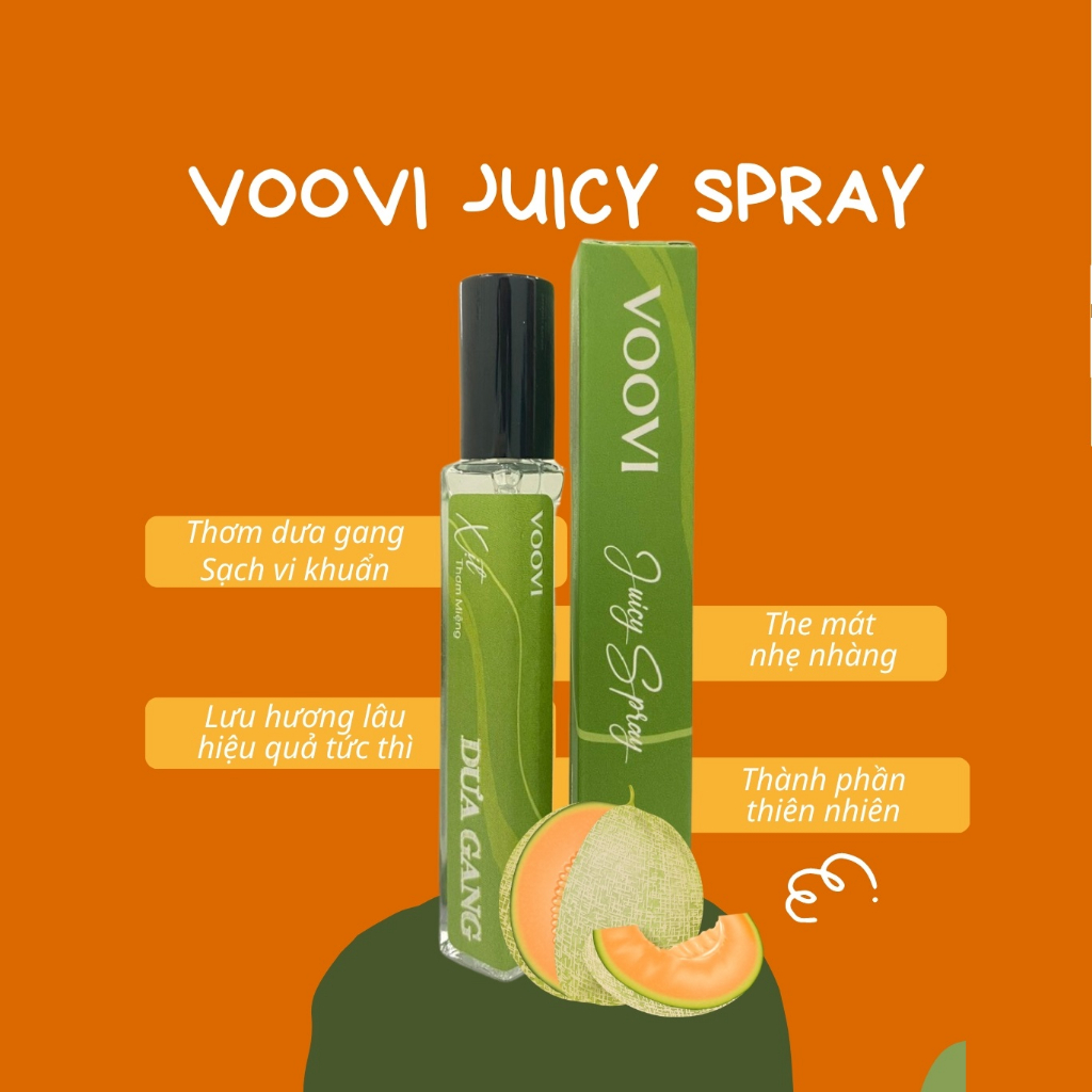 Xịt thơm miệng Voovi Juicy Spray hơi thở thơm mát hương trái cây 10ml