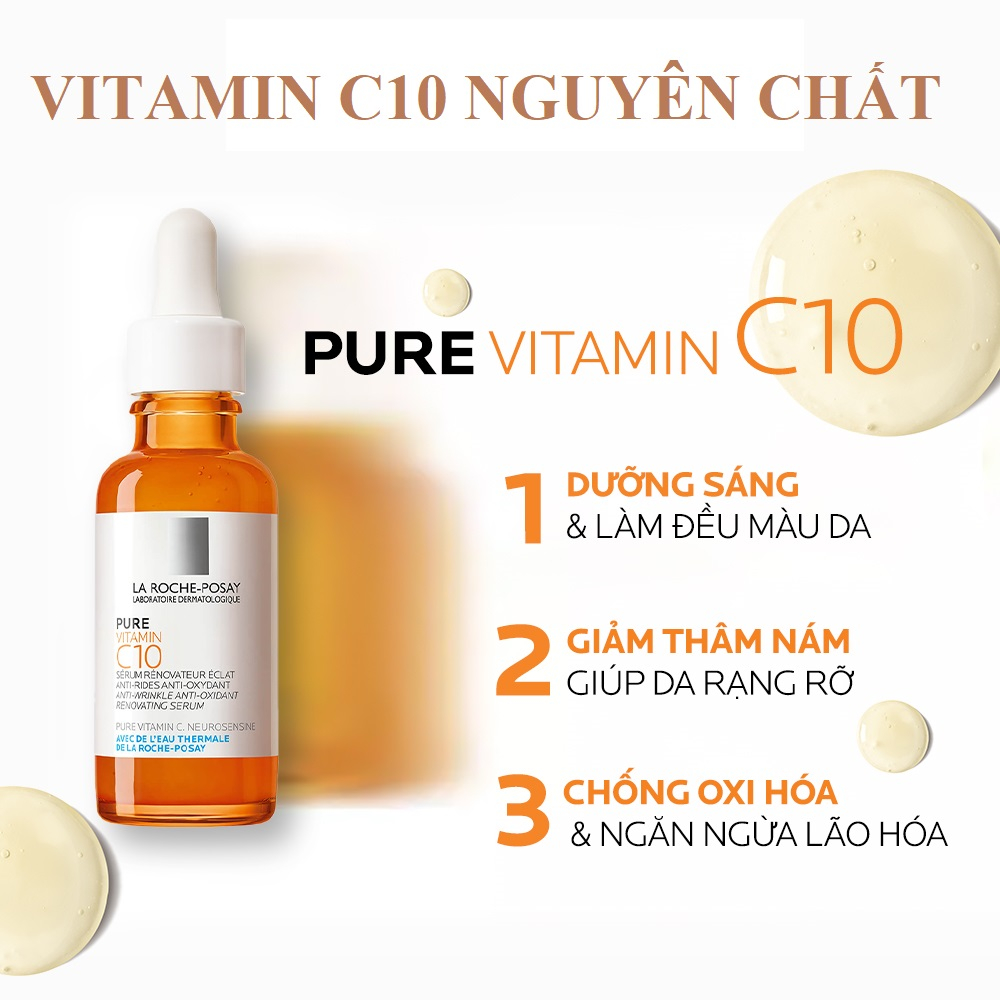 Serum B5 B3 C10 nguyên chất La Roche Posay dưỡng chất chuyên sâu cho da trắng mịn màng 30ml -Khani