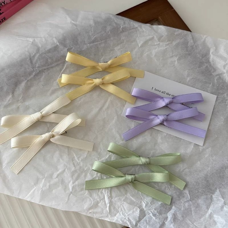 Set 2 Chiếc Kẹp Tóc Nơ Màu Trơn - KEP1574 - BCorner