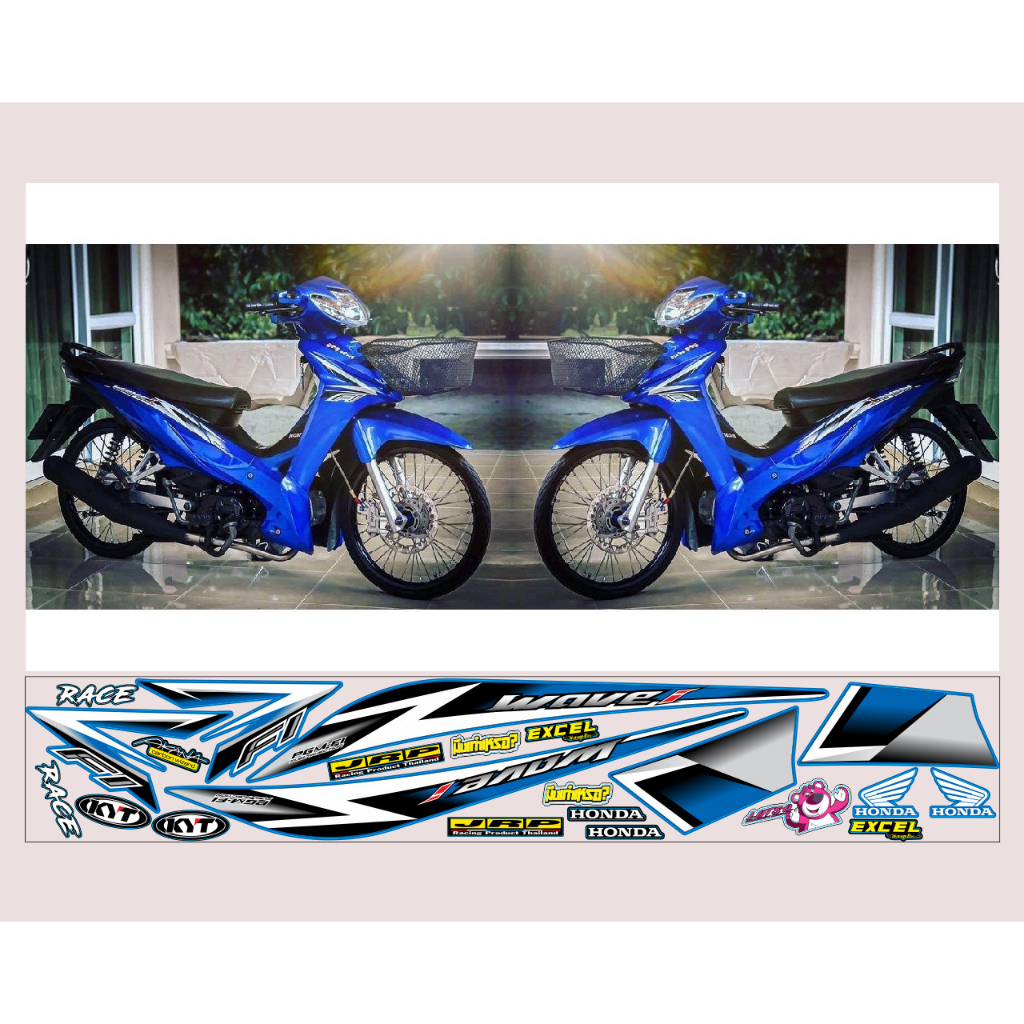 WAVE I CHẾ TEM XANH BẠC  WAVE S CHẾ TEM WAVE I XE ĐEN VÀNG 