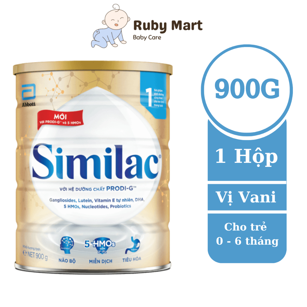 [ Date T8/25 ] Sữa bột Similac 1 900g đột phá dinh dưỡng 5G dành cho trẻ từ 0 đến 6 tháng tuổi