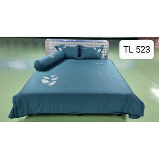 Bộ chăn ga ELan Hàn Quốc cao cấp cotton satin TL523 gồm: Ga phủ, chăn chần bông 4 mùa, 2 vỏ gối nằm, 1 vỏ gối ôm