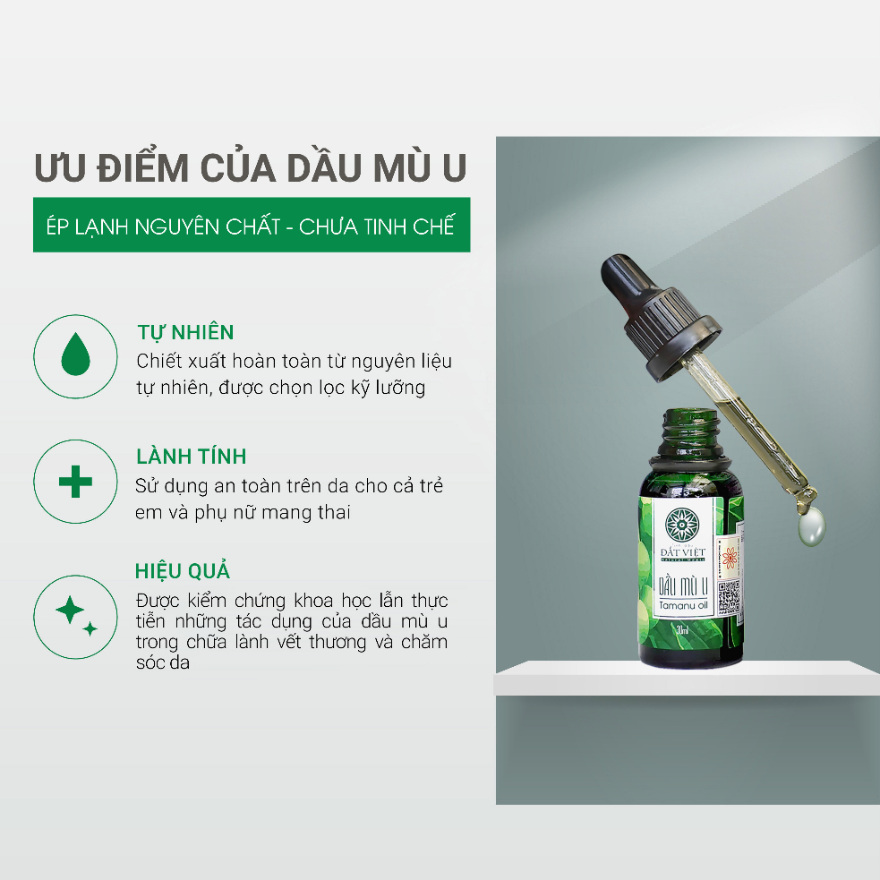 [Chính Hãng] Dầu Mù U Ép Lạnh Nguyên Chất 30ml 100% Organic - Làm lành vết bỏng, chăm sóc da | BigBuy360 - bigbuy360.vn