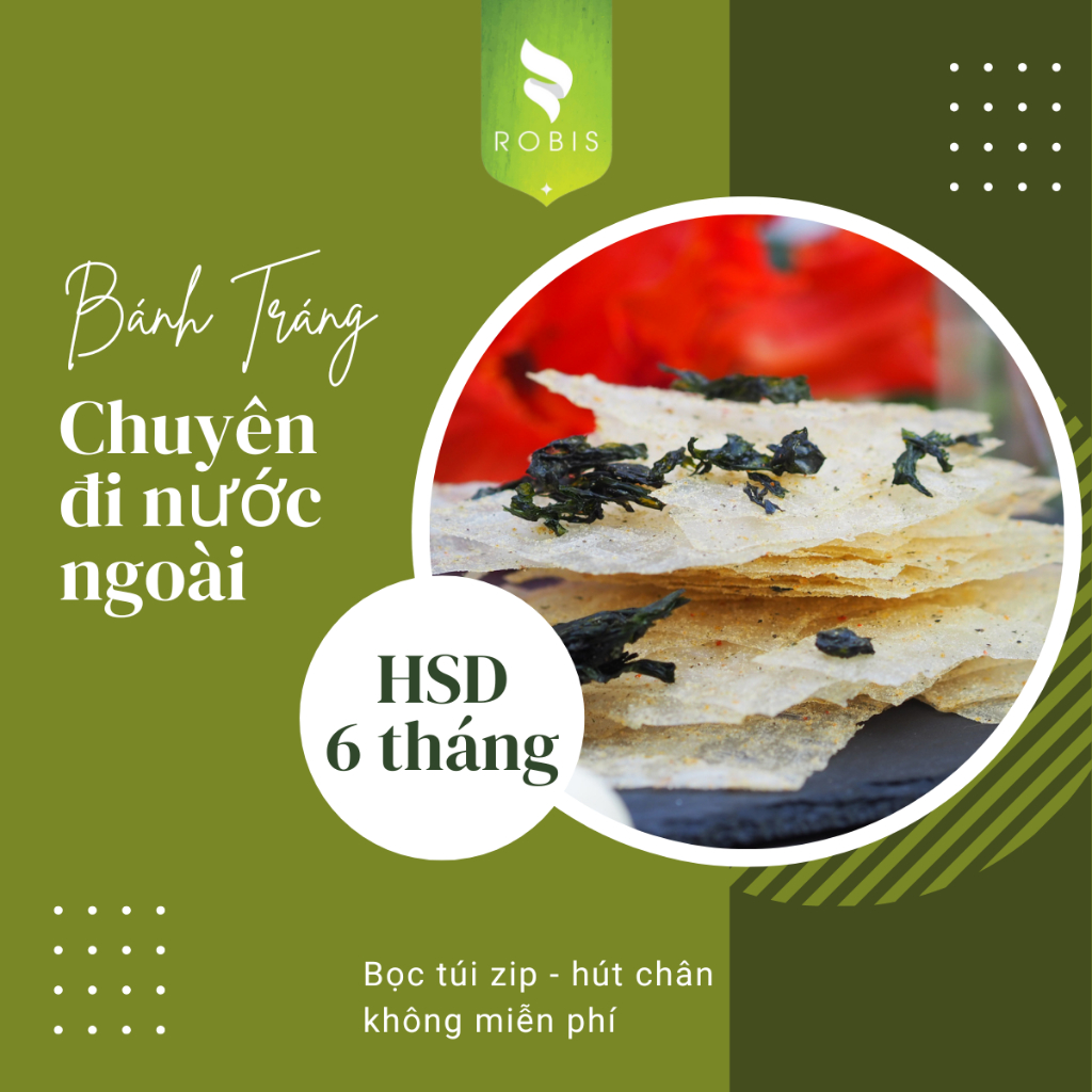 500G Bánh tráng siêu to 6 vị nhà Robis, Lẩu thái, phô mai, trứng muối, hành phi, muối tỏi, rong biển. 500G ăn thỏa thích