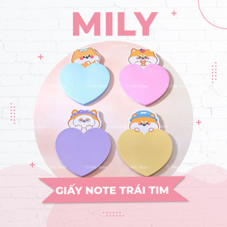 Giấy Note Động Vật Hình Trái Tim cute xỉu up down