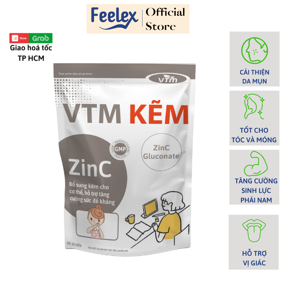Viên uống kẽm VTM bổ sung hàm lượng kẽm ZinC cho cơ thể - 30V